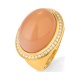 Anillo de oro de 18 Kt con piedra luna de 1,50 ct y diamantes de 0,30 ct