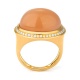 Anillo de oro de 18 Kt con piedra luna de 1,50 ct y diamantes de 0,30 ct