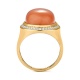 Anillo de oro de 18 Kt con piedra luna y diamantes de 0,30 ct