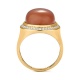 Anillo de oro de 18 Kt con piedra luna y diamantes de 0,30 ct