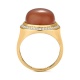 Anillo de oro de 18 Kt con piedra luna y diamantes de 0,30 ct