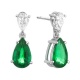 Pendientes de oro blanco de 18 Kt con esmeralda de 4,19 ct y diamantes de 1,02 ct