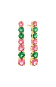 Pendientes Largos de oro amarillo de 18 Kt con turmalinas de 5,97 ct