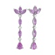 Pendientes Largos de oro blanco de 18 Kt con zafiro rosas de 5,45 ct y diamantes de 0,22 ct