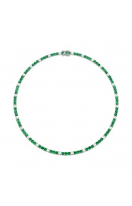 Collar Rivière de oro blanco de 18 Kt con esmeraldas de 11,89 ct y diamantes de 4,73 ct