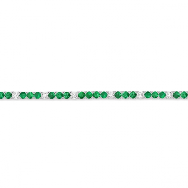 Collar Rivière de oro blanco de 18 Kt con esmeraldas de 11,89 ct y diamantes de 4,73 ct