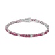 Pulsera Rivière de oro blanco de 18 Kt con rubí de 8,10 ct y diamantes de 1,10 ct