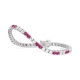Pulsera Rivière de oro blanco de 18 Kt con rubí de 4,40 ct y diamantes de 4,00 ct