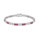 Pulsera Rivière de oro blanco de 18 Kt con rubí de 4,40 ct y diamantes de 4,00 ct