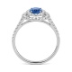Anillo de oro blanco de 18 Kt con piedra de color y diamantes de 0,40 a 0,50 ct