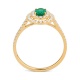 Anillo de oro amarillo de 18 Kt con piedra de color y diamantes de 0,40 a 0,50 ct