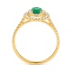 Anillo de oro amarillo de 18 Kt con piedra de color y diamantes de 0,40 a 0,50 ct