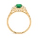 Anillo de oro amarillo de 18 Kt con piedra de color y diamantes de 0,40 a 0,50 ct