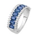 Anillo de oro blanco de 18 Kt con zafiro de 2,80 ct y diamantes de 0,54 ct
