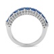 Anillo de oro blanco de 18 Kt con zafiro de 2,80 ct y diamantes de 0,54 ct