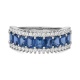 Anillo de oro blanco de 18 Kt con zafiro de 2,80 ct y diamantes de 0,54 ct