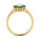 Anillo de oro amarillo de 18 Kt con esmeralda de 0,35 ct y diamante de 0,27 ct