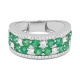 Anillo de oro blanco de 18 Kt con piedra de color y diamantes de 0,68 ct