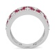 Anillo de oro blanco de 18 Kt con piedra de color y diamantes de 0,68 ct