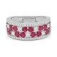 Anillo de oro blanco de 18 Kt con piedra de color y diamantes de 0,68 ct