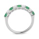 Anillo Media alianza de oro blanco de 18 Kt con piedra de color y diamantes de 0,38 ct