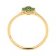 Anillo Rosetón de oro amarillo de 18 Kt con piedra de color