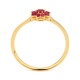 Anillo Rosetón de oro amarillo de 18 Kt con piedra de color
