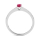 Anillo de oro blanco de 18 Kt con piedra de color y diamantes de 0,07 ct