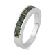 Anillo Media alianza de oro blanco de 18 Kt con zafiro de 1,80 ct