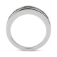 Anillo Media alianza de oro blanco de 18 Kt con zafiro de 1,80 ct