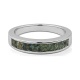 Anillo Media alianza de oro blanco de 18 Kt con zafiro de 1,80 ct