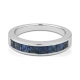 Anillo Media alianza de oro blanco de 18 Kt con zafiro de 1,80 ct