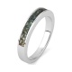 Anillo Media alianza de oro blanco de 18 Kt con zafiro de 1,50 ct