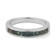 Anillo Media alianza de oro blanco de 18 Kt con zafiro de 1,50 ct