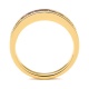 Anillo Media alianza de oro amarillo de 18 Kt con zafiro de 1,50 ct