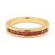 Anillo Media alianza de oro amarillo de 18 Kt con zafiro de 1,50 ct