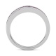 Anillo Media alianza de oro blanco de 18 Kt con zafiro de 1,50 ct