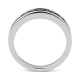 Anillo Media alianza de oro blanco de 18 Kt con zafiro de 1,50 ct