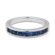 Anillo Media alianza de oro blanco de 18 Kt con zafiro de 1,50 ct