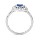 Anillo de oro blanco de 18 Kt con zafiro azul de 0,95 ct y diamantes de 0,08 ct