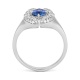 Anillo de oro blanco de 18 Kt con zafiro azul de 0,95 ct y diamantes de 0,45 ct