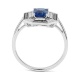 Anillo de oro blanco de 18 Kt con zafiro azul de 1,05 ct y diamantes de 0,33 ct