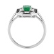 Anillo de oro blanco de 18 Kt con esmeralda de 0,55 ct y diamantes de 0,28 ct
