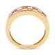 Anillo Media alianza de oro amarillo de 18 Kt con zafiro de 1,00 ct y diamantes de 0,75 ct