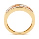 Anillo Media alianza de oro amarillo de 18 Kt con zafiro de 1,00 ct y diamantes de 0,75 ct