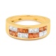 Anillo Media alianza de oro amarillo de 18 Kt con zafiro de 1,00 ct y diamantes de 0,75 ct