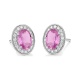 Pendientes de oro blanco de 18 Kt con zafiro rosa y diamantes