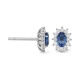 Pendientes de oro blanco de 18 Kt con piedra de color y diamantes