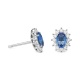 Pendientes de oro blanco de 18 Kt con piedra de color y diamantes