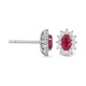 Pendientes de oro blanco de 18 Kt con piedra de color y diamantes